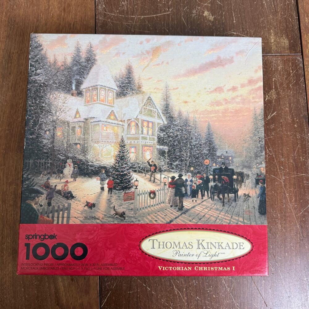 THOMAS KINKADE Springbok 1000 Piece Puzzle‎ Victorian Christmas I NEW